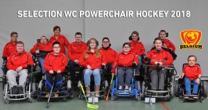 Belgian National Team of Powerchair Hockey|Groepsfoto nationaal team finaal
